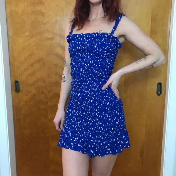 Faithfull the Brand | Dresses | Faithfull The Brand Blue Floral Ruched